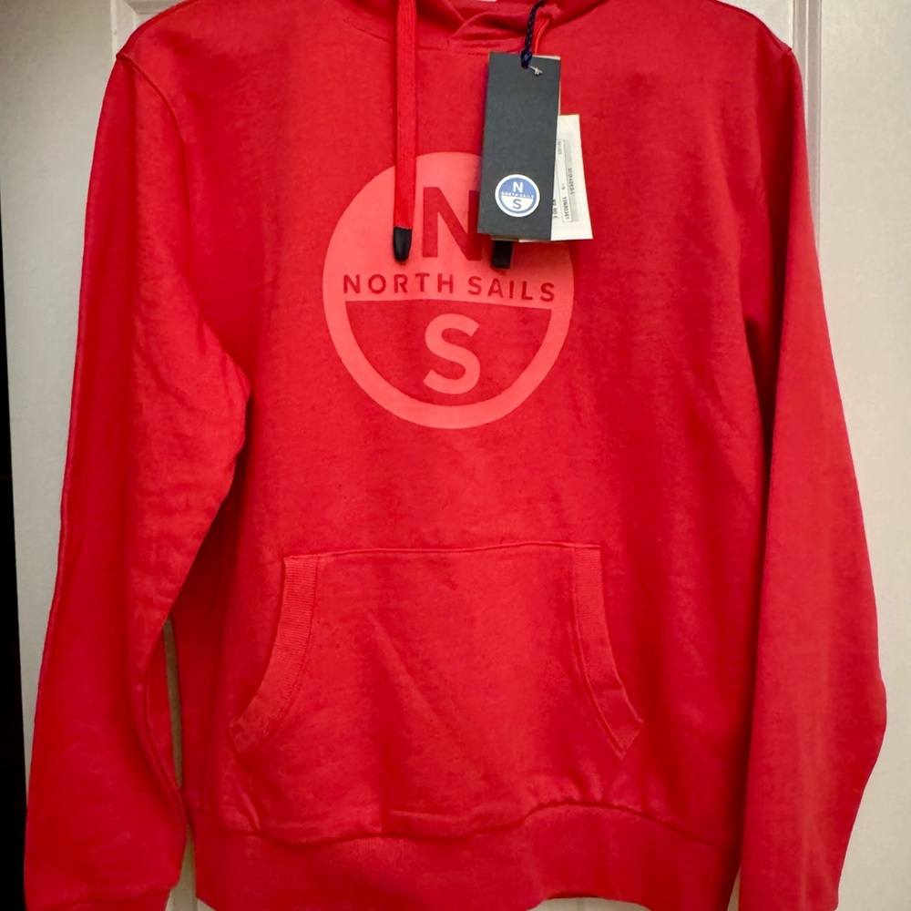North Sails Men's Red Hoodie New w/tag. Regatta and Yachty! Purchased in Spain